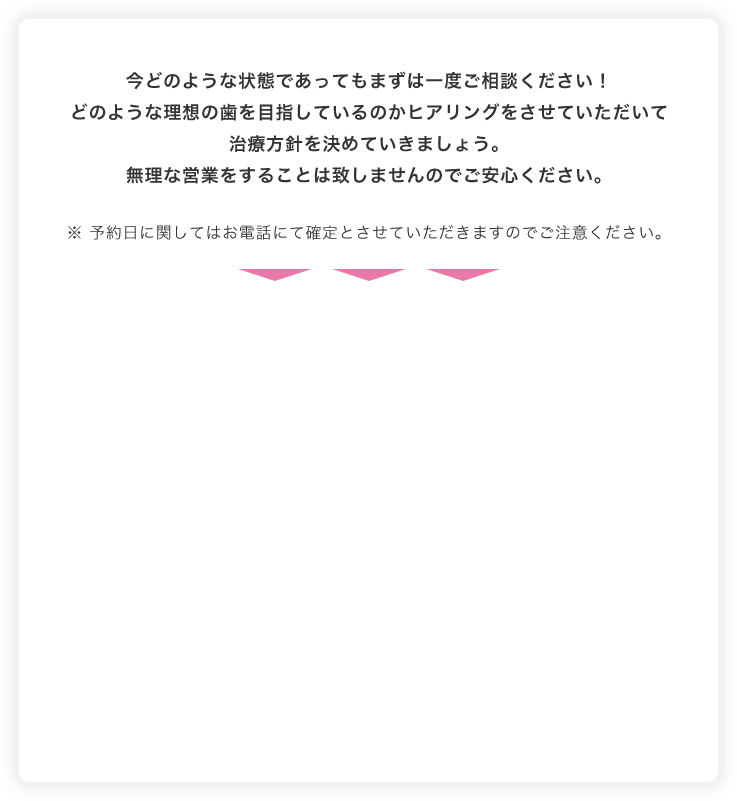 今どのような状態であってもまずは一度ご相談ください！
